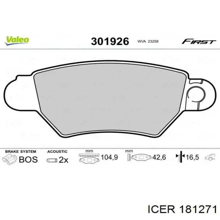 Колодки дисковые  Icer 181271 цена, от 14.49 USD