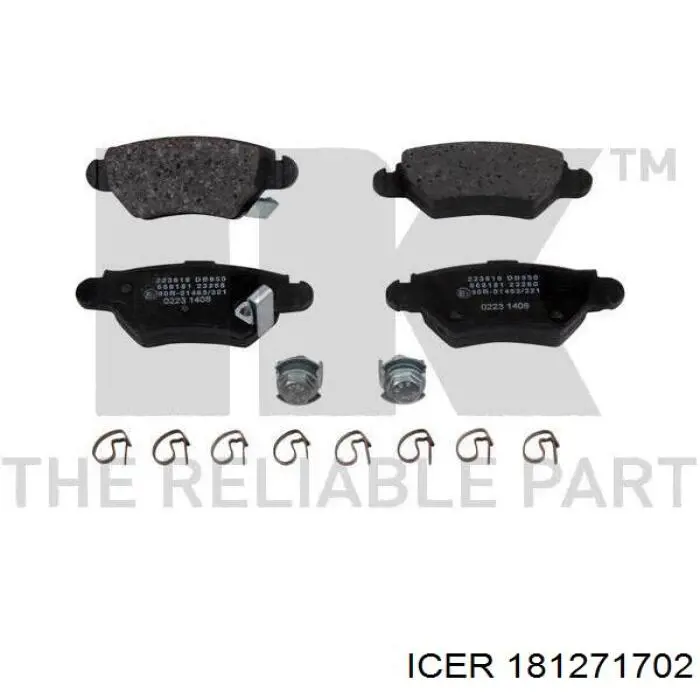 Задние дисковые колодки Icer 181271702