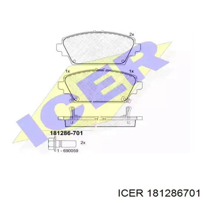 Передние тормозные колодки 181286701 Icer