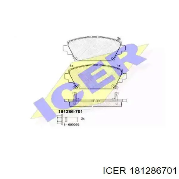 Pastillas de freno delanteras 181286701 Icer