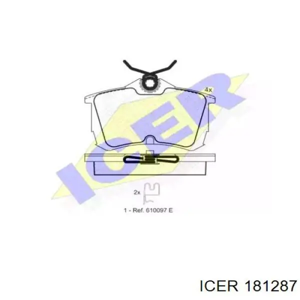 Задние тормозные колодки 181287 Icer