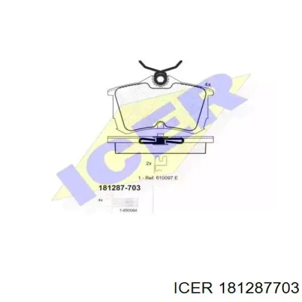 Задние тормозные колодки 181287703 Icer