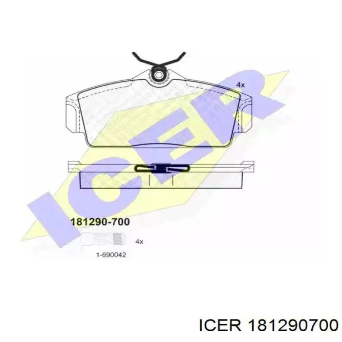 181290-700 Icer колодки тормозные передние дисковые