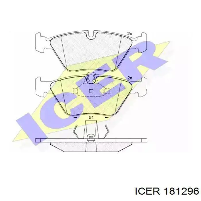 181296 Icer колодки тормозные передние дисковые