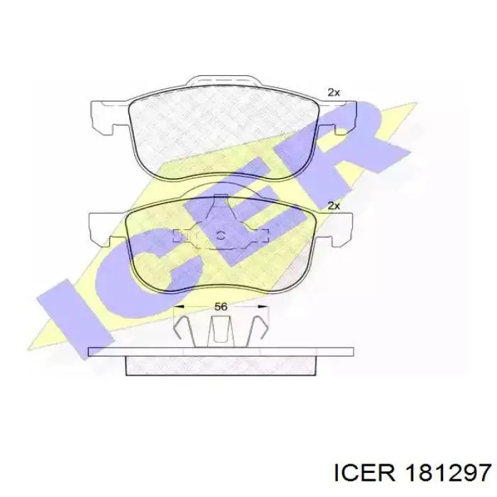 181297 Icer колодки тормозные передние дисковые