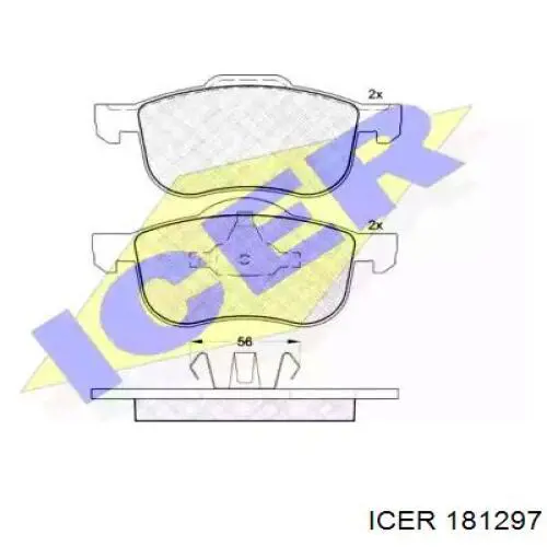 Колодки гальмівні передні, дискові 181297 Icer