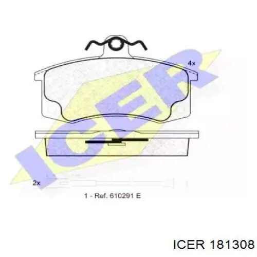 181308 Icer колодки тормозные передние дисковые