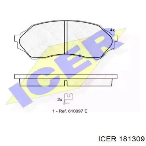Передние тормозные колодки 181309 Icer