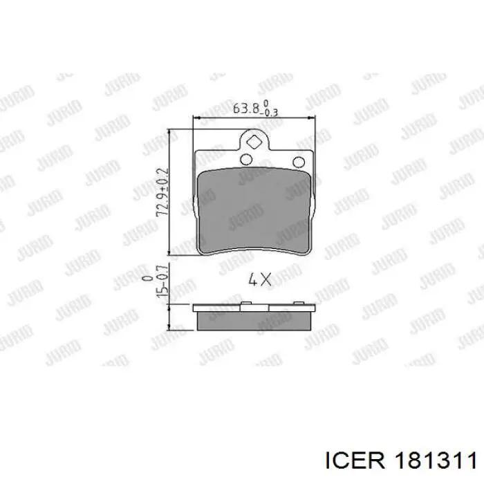 Купить 181311 Icer Колодки тормозные задние, дисковые