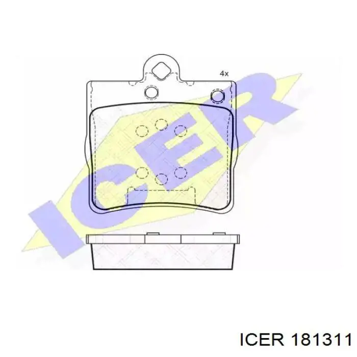 181311 Icer колодки тормозные задние дисковые