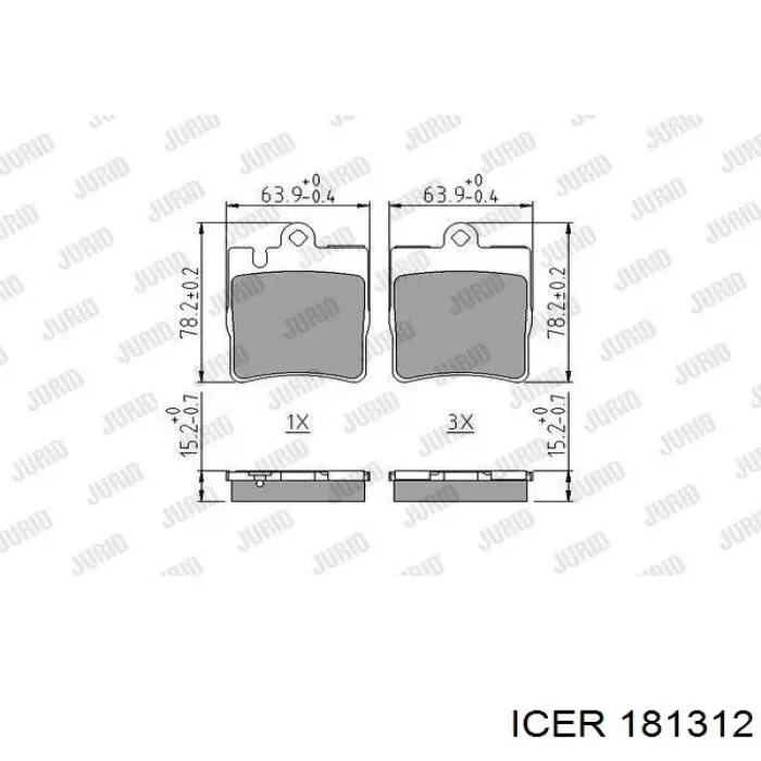 Колодки дисковые  Icer 181312 цена, от 18.33 USD