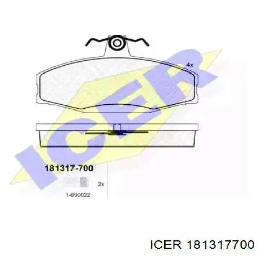 181317-700 Icer колодки тормозные передние дисковые