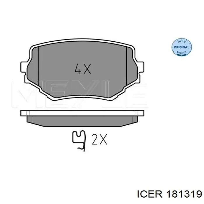 Pastillas de freno delanteras 181319 Icer