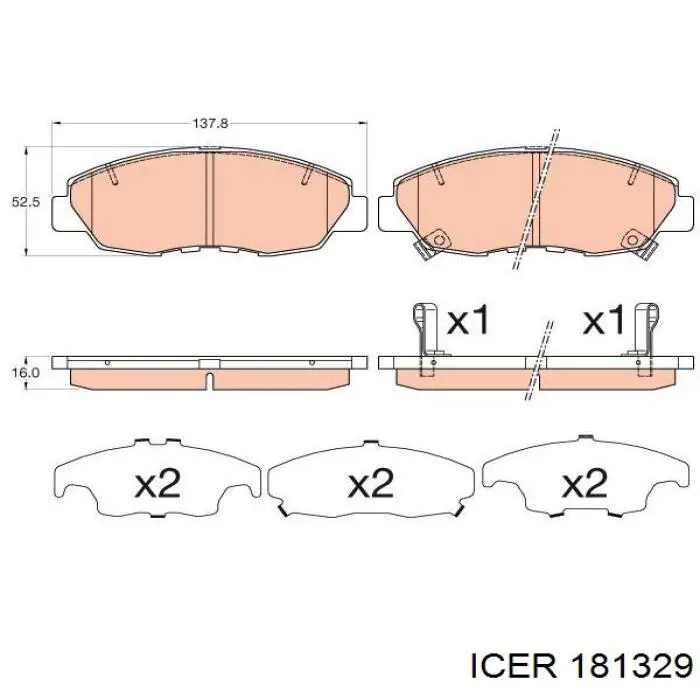 181329 Icer Колодки передние