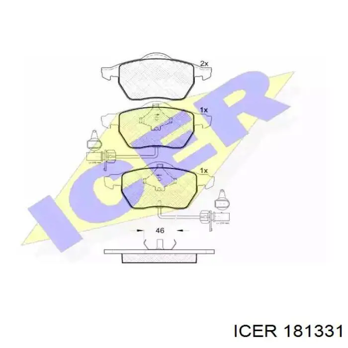 181331 Icer колодки тормозные передние дисковые
