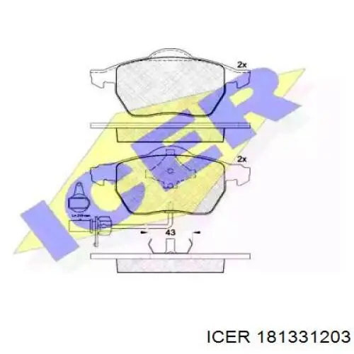 181331-203 Icer колодки тормозные передние дисковые