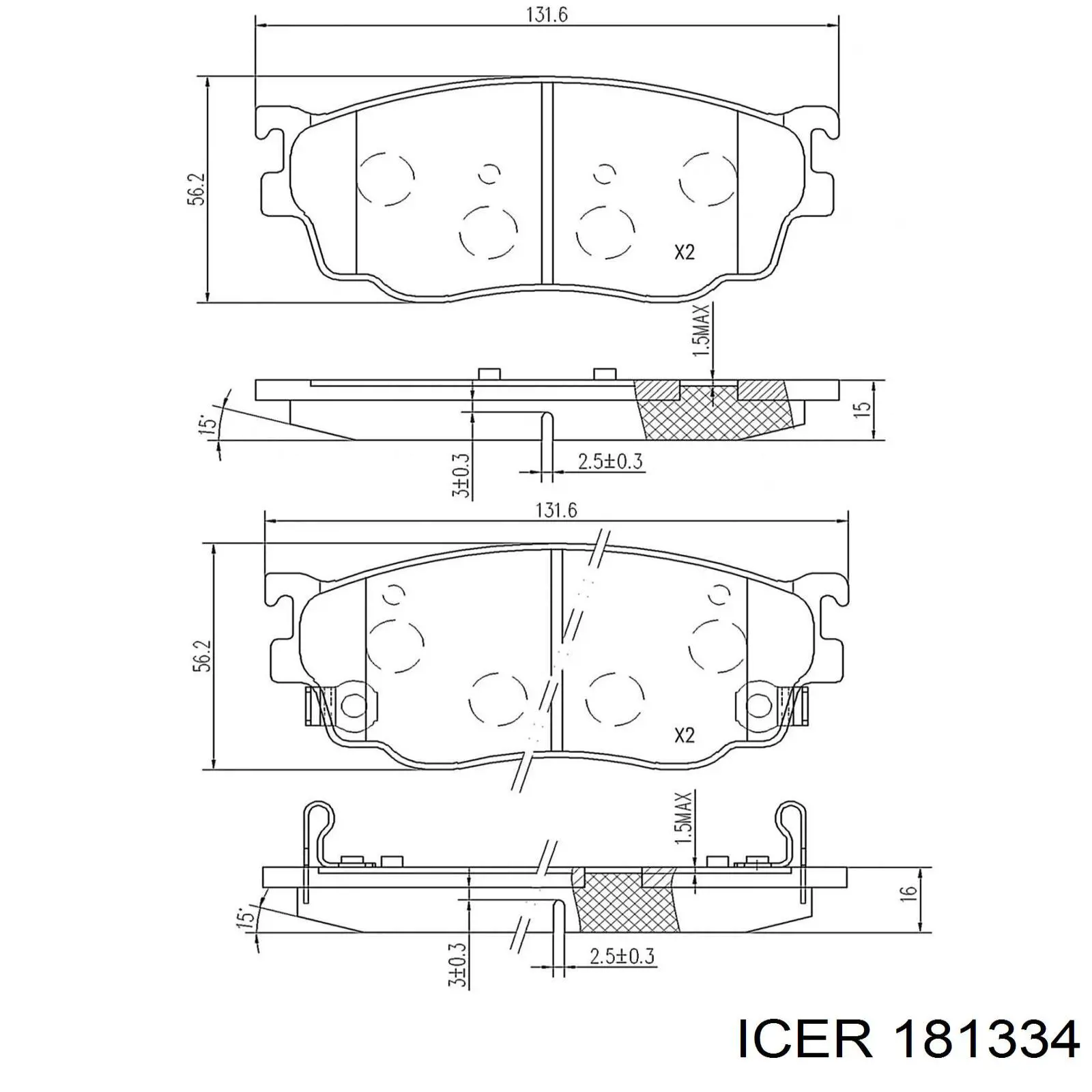 Купить 181334 Icer Колодки тормозные