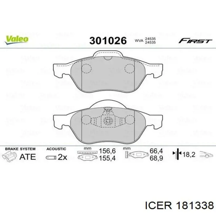 Тормозные колодки Icer 181338