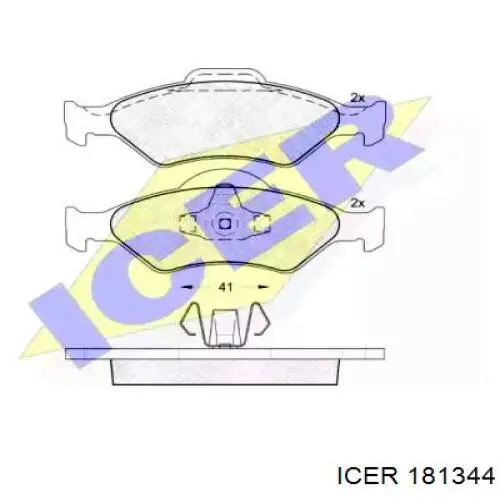 181344 Icer колодки тормозные передние дисковые