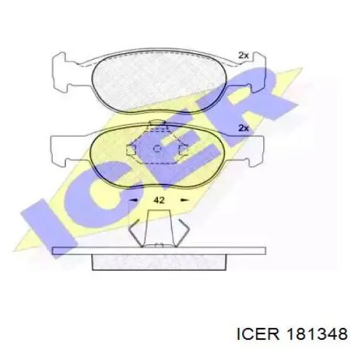 Передние тормозные колодки 181348 Icer