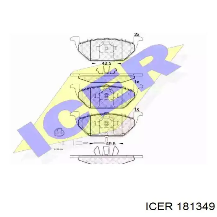 181349 Icer колодки тормозные передние дисковые