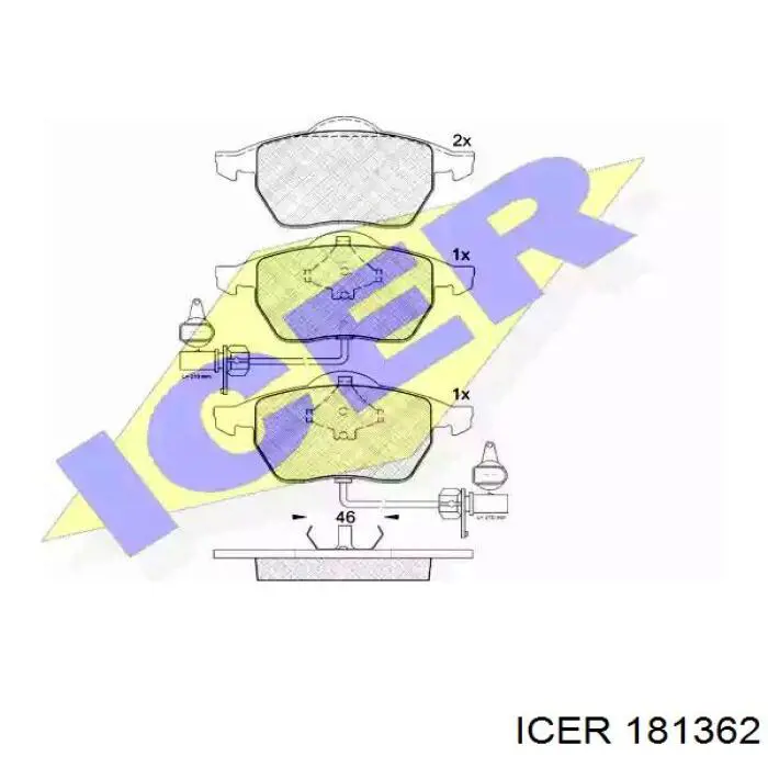 181362 Icer колодки тормозные передние дисковые