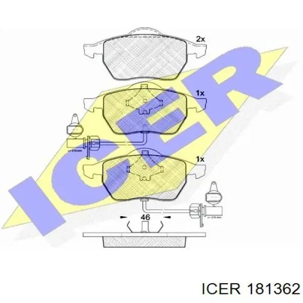 Передние тормозные колодки 181362 Icer