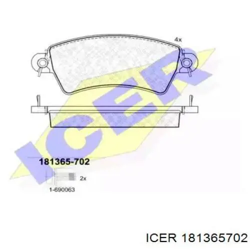 Передние тормозные колодки 181365702 Icer