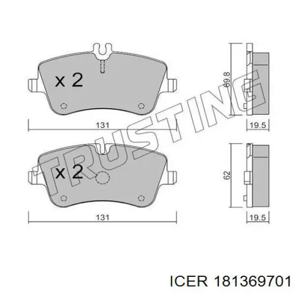 Купить 181369701 Icer Колодки тормозные