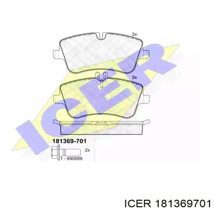 181369-701 Icer колодки тормозные передние дисковые
