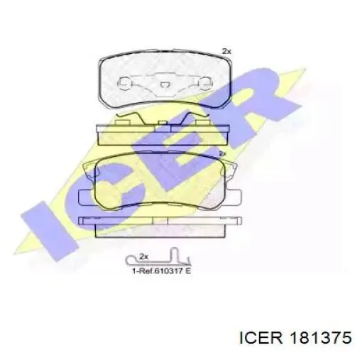181375 Icer Колодки тормозные дисковые комплект