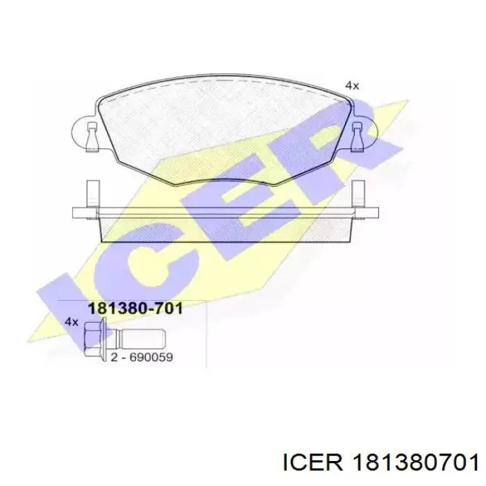 Передние тормозные колодки 181380701 Icer