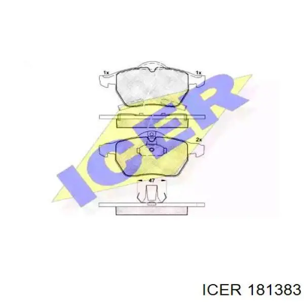 Передние тормозные колодки 181383 Icer