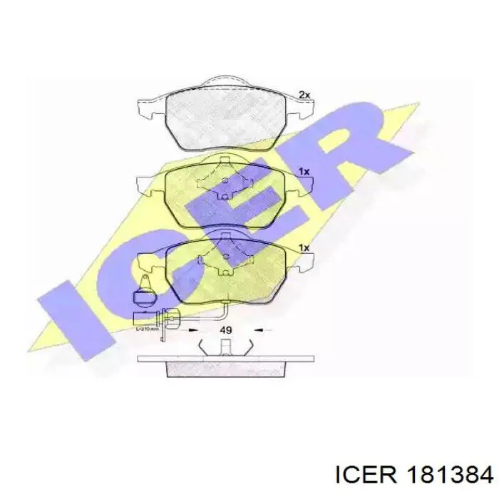 181384 Icer колодки тормозные передние дисковые