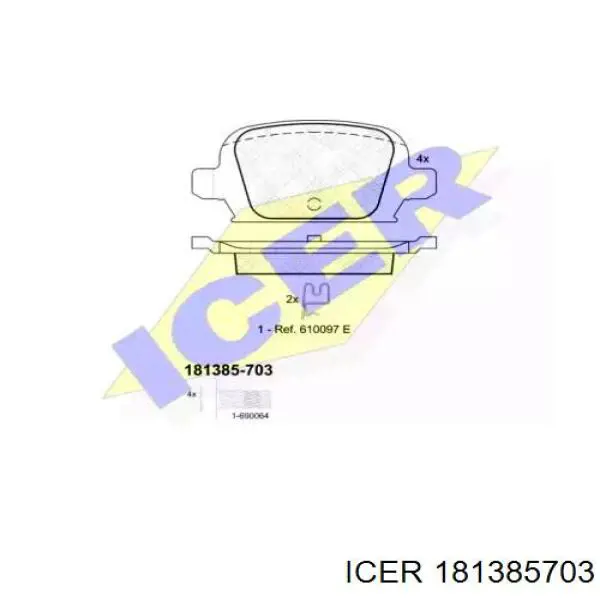 181385-703 Icer колодки тормозные задние дисковые