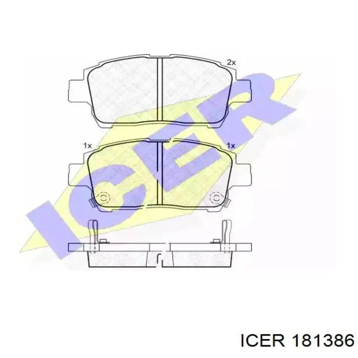 Передние тормозные колодки 181386 Icer