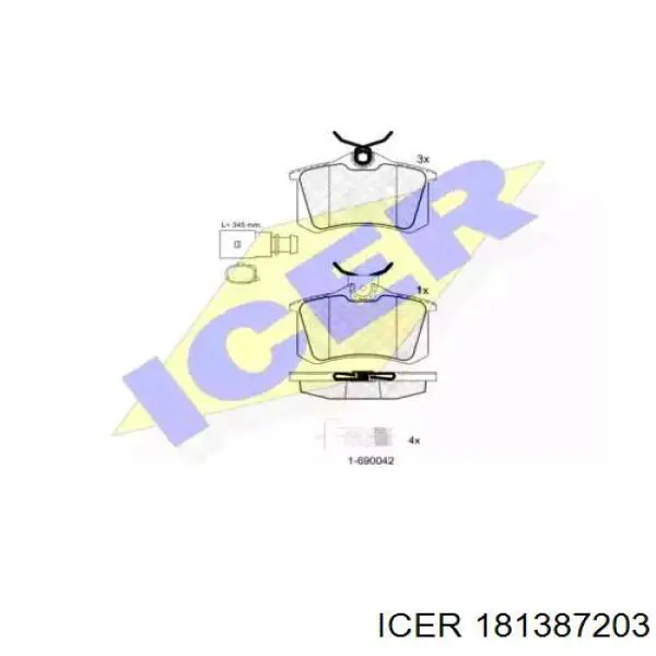 Задние тормозные колодки 181387203 Icer