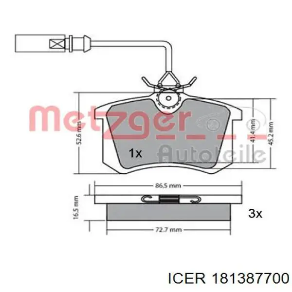 Купить 181387700 Icer Колодки тормозные задние, дисковые