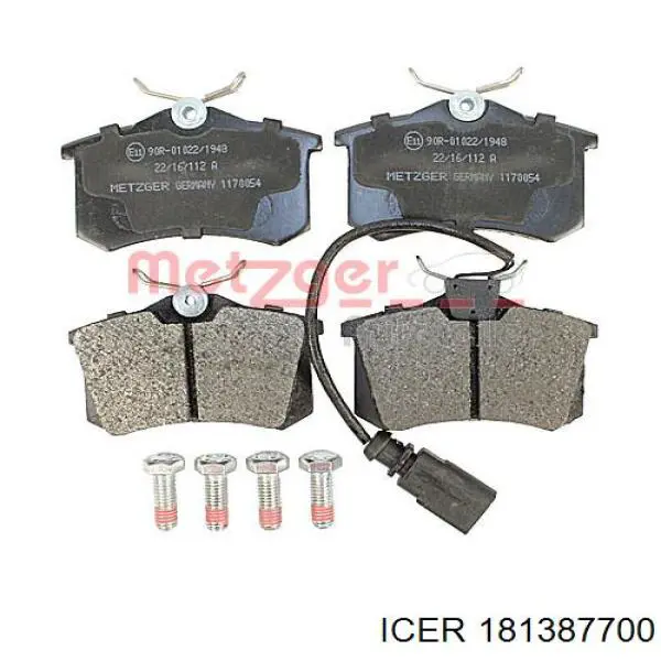 181387700 Icer Колодки тормозные дисковые комплект