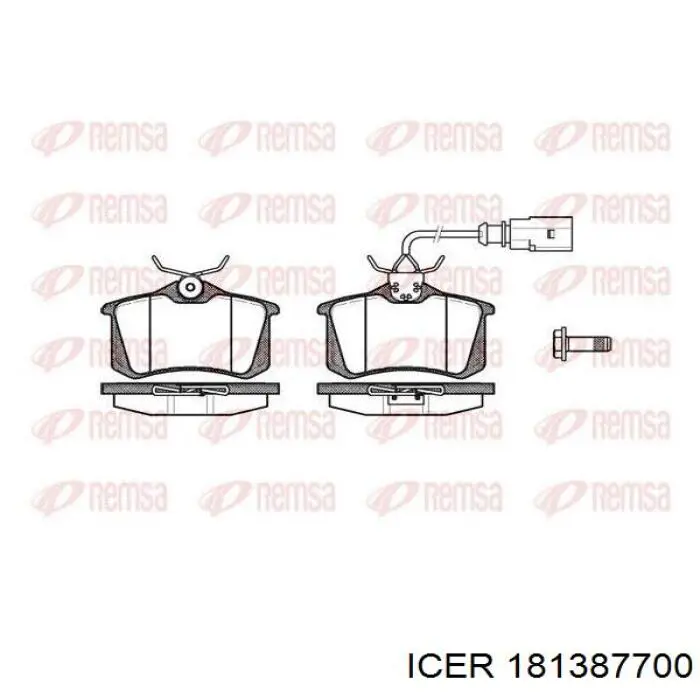 181387700 Icer Колодки тормозные дисковые комплект