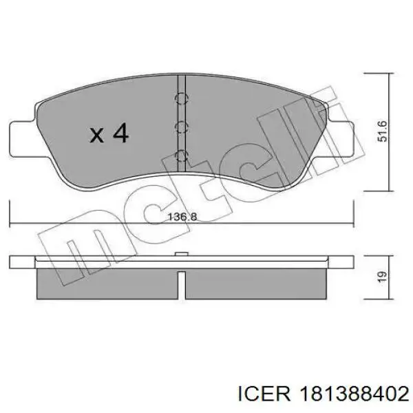 Купить 181388402 Icer Колодки тормозные