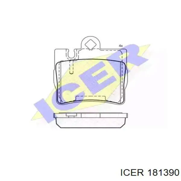 Задние тормозные колодки 181390 Icer