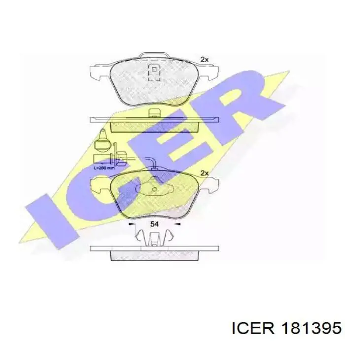 181395 Icer колодки тормозные передние дисковые