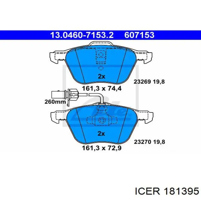 181395 Icer Колодки передние