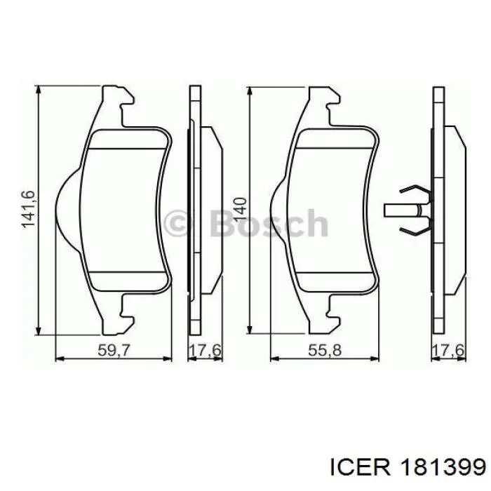 Задние дисковые колодки Icer 181399