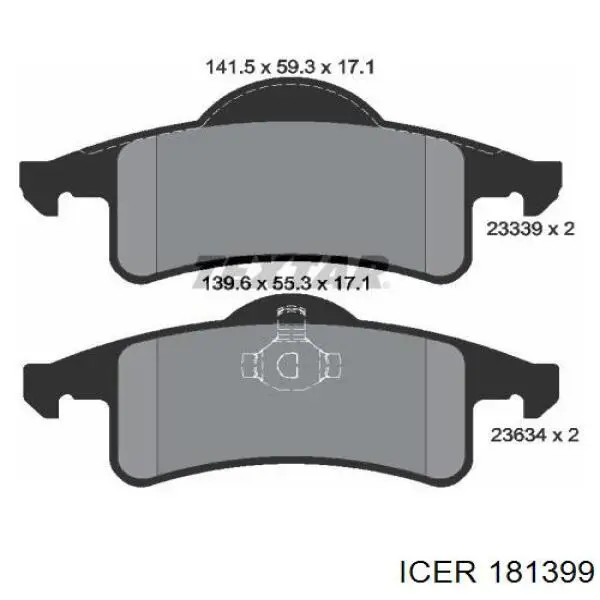 Колодки дисковые  Icer 181399 цена, от 28.84 USD