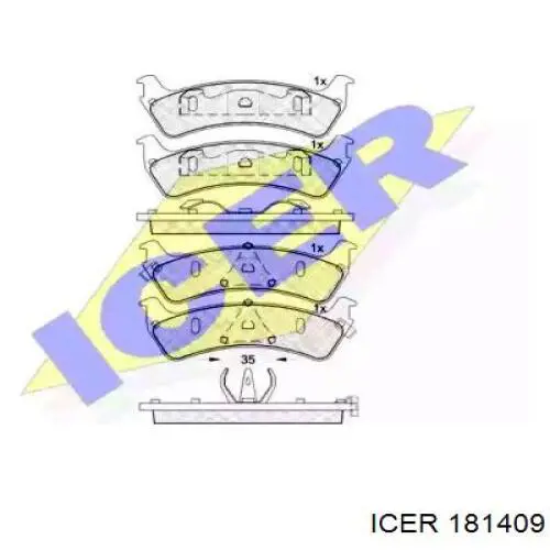 Задние тормозные колодки 181409 Icer