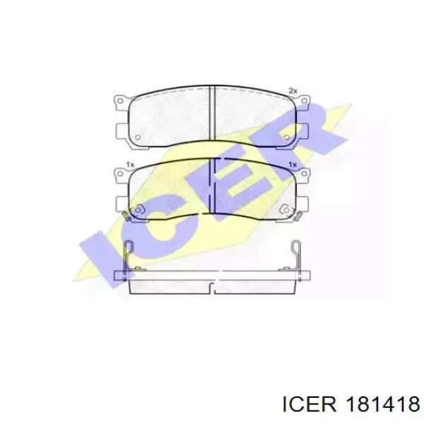 181418 Icer колодки тормозные задние дисковые
