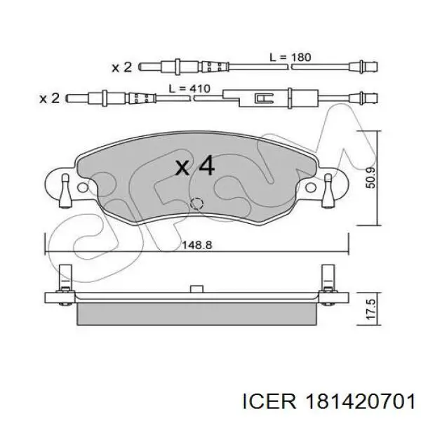 Купить 181420701 Icer Колодки тормозные