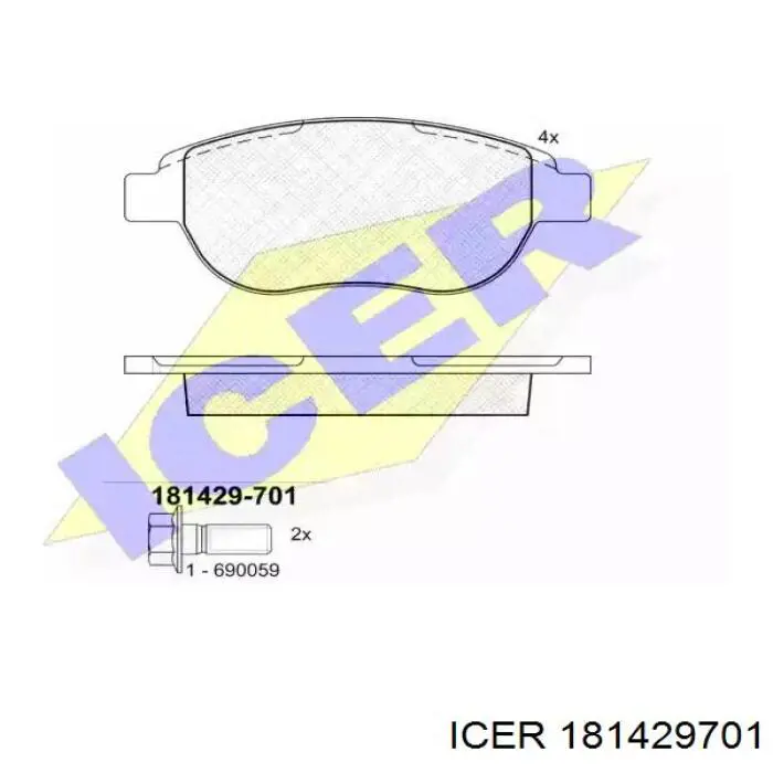 181429-701 Icer колодки тормозные передние дисковые